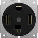 ENERLITES 30 Amp Dryer Receptacle Outlet, NEMA 14-30R | Residential Commercial Industrial Grade, Outdoor/Indoor, 3-Pole, 4 Wire, (10,8,6,4) AWG, UL Listed | 125/250V, 66300-BK - Black (Pack of 1)