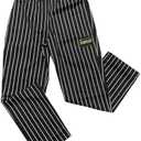 A-to-Z Supply CHP202CHL Chef Regalia Relaxed Fit Chef Pants, Large, 65/35 Poly/Cotton, Chalk Stripe Size Small