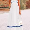PRETTYGARDEN Women's 2026 Summer Flowy Maxi Dress Casual Sleeveless Spaghetti Strap Ruffle Beach Long Dresses (White, XL)