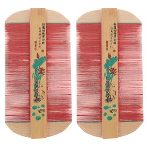 2Pcs Combs Nit Combs Wallet Remover Wooden Hair Massage Double-Side for Men Women
