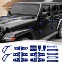 22PCS Full Set Exterior Decoration Trim Kit Fit for 2018-2026 Jeep Wrangler JL JLU 2/4 Doors, Door Hood Engine Hinge Covers Door Handle Side Vent Tailgate Window Hinge Cover (Blue)