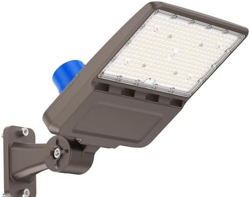 G GJIA LED Parking Lot Light,150W, 21,000LM 5000K, Shoebox Light with Dusk to Dawn Photocell,Adjustable Arm Mount, IP66 Waterproof, Commercial LED Area Security Light for Parking Lot,Roadway