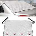 Car Rear Windshield Cover, Magnetic Auto Rear Windscreen Snow Ice Cover, 4 Layers All-Weather Ice Frost Snow Protector, Automotive Winter Accessories for Most Vehicles