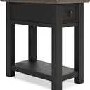 Signature Design by Ashley Tyler Creek Chair Side End Table, Light Brown & Whitewash (Black)