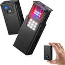 M16 Small Flashlights Powerful with Battery Power Display, 1000 Lumen Pocket Flashlight, USB-C, IPX5, 1800mAH, Mini Flashlight Rechargeable with Magnetic Base, Red&Blue Warning Light (Black)Night Work