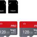 128GB Micro Memory Card Class 10 Memory Cards High Speed Mini TF Card with Adapter for Smartphones/Tablet/Drone/Game Console(2-Pack)