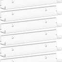 Lifewit Floating Shelves for Vinyl Record, 6 Pack 12" Clear Acrylic Wall Shelf Room Decor for Book/Photo/Picture/Makeup Display in Bedroom, Living Room, Bathroom Storage and Organization