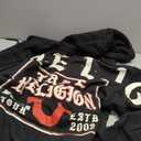 True Religion Men's TR Flag Relaxed Zip Up Hoodie Casual Full Zip Graphic Sweatshirt (Black, S)
