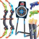 SpringFlower 2 Bow and Arrow Sets with LED Light-up,2 Foam Dart Guns for Kids 5 6 7 8 9 10+ Years Old, Archery Set with Standing Target for Boys & Girl, Ideal Gift (Blue)