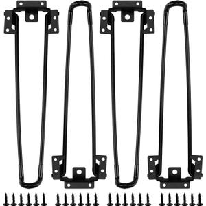 Enenes 4PCS Folding Hairpin Table Legs 12.6 Inch Heavy Duty Steel Legs, Tool-Free Installation Space-Saving Design for Coffee Tables, Desks, Indoor Outdoor Furniture