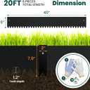 Galvanized Steel Landscape Edging Metal Landscape Edging Black Steel Landscaping Metal Garden Edging Border 6 Inch Depth 40 Inch Strips 6pcs for Lawn Yard 20 Feet Total (with 6 Clips)