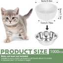 1000 Pcs Disposable Cat Food Bowls Liners Pet Feeding Bowls Paper Liner for Small Dog Cat Plate Feedings Dish Wet Food Feeding Station (White)