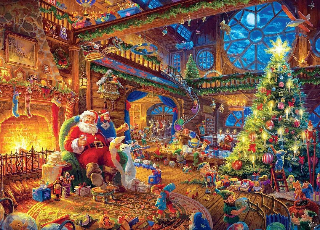 1000 Piece Cardboard Jigsaw Puzzles, Beautiful Christmas Puzzle - Every Piece Unique, Softclick Technology for 27x20 Inch