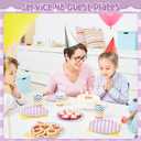 48Pcs 7 Inches Gingham Party Supplies Purple Paper Plates Disposable Plaid Decorative Dinner Dessert Serving Plates for Baby Shower Wedding Birthday Party