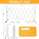 Metal Expandable Barrier Fence for Dogs, Portable Barricade Gate with Casters, Foldable Pet Gate Indoor Outdoor for Rooms, Stairs, Driveway, Garage, Yard, Doorways, 7 Feet, White