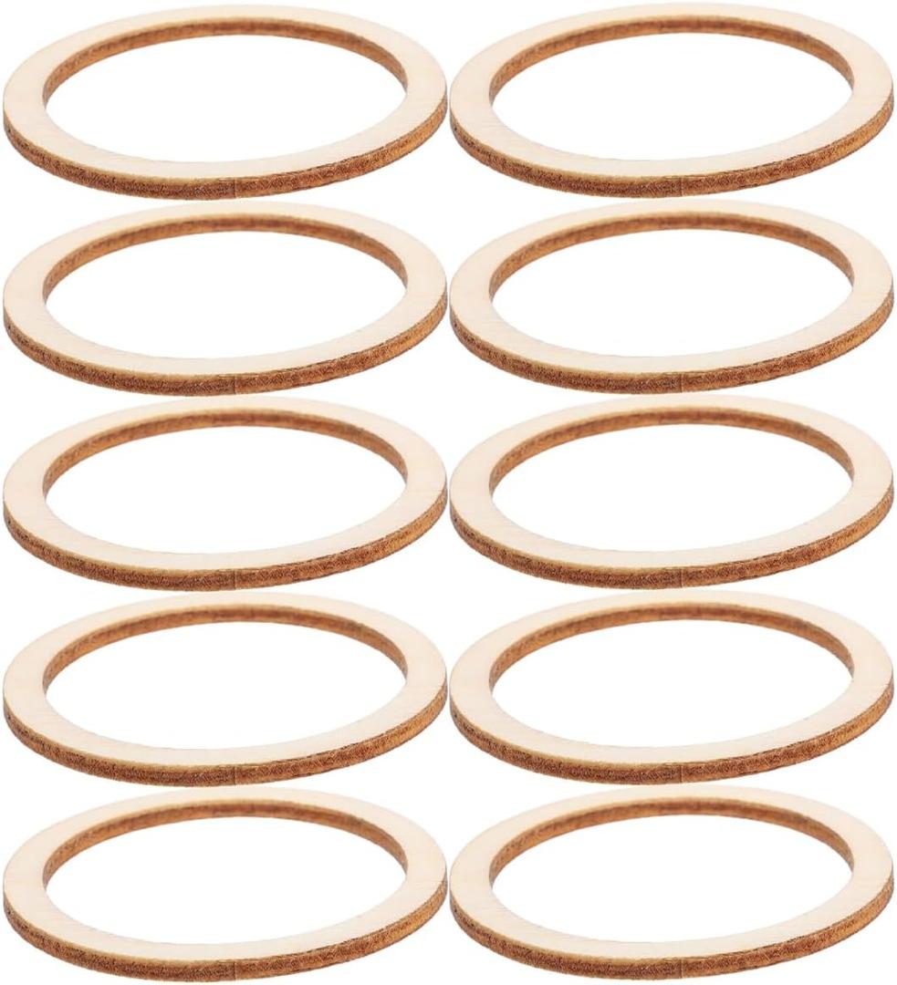 SEWACC 100pcs Wood Frames Flower Decorations Natural Wood Frame Circles for Crafts en Dream Catcher Rings Rings for Crafts DIY Decor Scrapbook Log Chips Dreamcatcher, 5cm