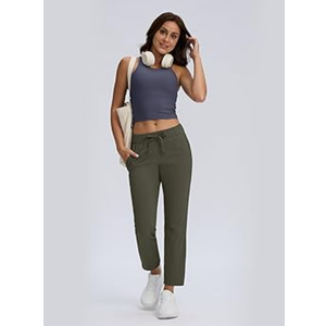 Seamaid Women's Golf Pants with Pockets 7/8 Stretch Travel Ankle Pants for Casual Athletic, XS