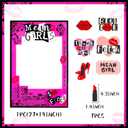 LaVenty Mean Girl Party Photo Booth Props Frame Mean Girl Party Decoration Y2k Birthday Party Decorations Hot Pink Girls Birthday Party Supplies
