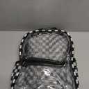 BTOOP Clear Mini Backpack for Stadium Events 12x12x6 Small Transparent Backpacks Plastic See Through Clear Bag for Concerts Work Festival Security Travel (Black White - Plaid)