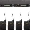 Wireless Earphone Monitor System, 6.35mm Stereo Socket, 1/4 Inch Stereo Monitor, 300Ft Wireless Range, LCD Display Panel, 4 Body Sensors for Stage Performance and Sound Broadcasting Boxes(USA)