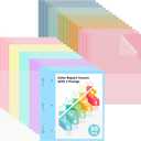 HAUTOCO 30 Pack Report Covers with 3 Prong Fasteners 10 Colors Clear Front Plastic Folders Letter Size, Presentation Folder for Resumes Proposals and School Use, 100 Sheet Capacity