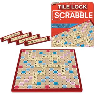 Tile Lock Scrabble by Winning Moves Games USA, Innovative Gameboard Locks Tiles in Place, for 2 to 4 Players, Ages 8 and Up