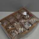 12 PCS Clear and Champagne Christmas Ball Ornaments, 80mm/3.15 Inches Rustic Farmhouse Christmas Decorations, Large Shatterproof Luxury Hand-Painted Xmas Ornaments for Christmas Tree, Wedding