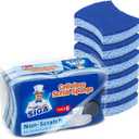 MR.SIGA Non-Scratch Cellulose Scrub Sponge, Dual-Sided Dishwashing Sponge for Kitchen, 12 Pack (Royal Blue, Light Blue)