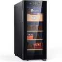 KingChii 33L Electric Cigar Humidors with Temperature Control System, Cigar Cabinet with Spanish Cedar Wood Shelves & Hygrometer, Gifts for Men (4 Layers 250 Capacity)