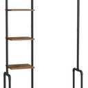 VASAGLE Clothes Rack, Clothing Garment Rack on Wheels, Rolling Clothes Organizer with 5-Tier, Industrial Pipe Style, Rustic Brown UHSR66BX