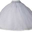 Women's 8 Layers Tulle Ball Gowns Dresses Petticoats with No Rings White