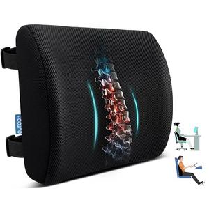 Lumbar Support Pillow for Office Chair, Office Home Essentials, Gifts for Mom, Dad, Back Support Pillow for Car, Chair Cushions, Back Pain Relief Improve Posture, Mesh Cover Double Adjustable Straps
