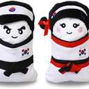 TAE-S Taekwondo Inspired Wash Cloth Transforms into Doll  Bathroom Hand Towels Set of 2  Luxurious Cotton Kids Towels with Hanging Loops  Ideal for On The Go, School, Home