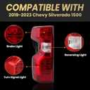 Tail Lights Assembly Compatible With 2019-2023 Chevy Silverado 1500 Halogen Model Left Drive Side With Incandescent Bulb and Harness 84752978 GM2800308