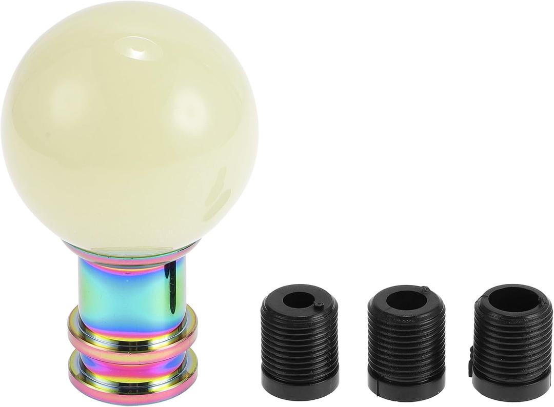 Car Shift Knob, 9cm Universal for Automatic and Manual Vehicle Gear Shifter Knob with 3 Adapter Acrylic Fluorescent Color, 1 Set