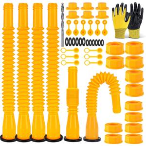 Gas Can Spout Replacement,6 Kit-Gas Can Flexible and Retractable Nozzle, Upgraded Fuel Can Spout Replacement Suitable for Most 1/2/5/10 Gal Oil Cans.