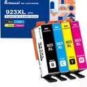 923XL Ink Cartridges with Chip Replacement for HP 923e 923XL Ink Cartridges Combo Pack for HP OfficeJet Pro 8130 8120 8122 8124 8125 8132 8134 8135 8138 8139 Printer (Black Cyan Magenta Yellow)