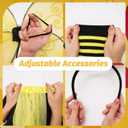 6Pcs Bee Costume Accessories Set Bee Costume Set Tutus Skirt Bee Wings Headband Glasses Striped Long Socks for Women Cosplay Party (Yellow)