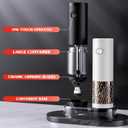 Electric Salt and Pepper Grinder Set Automatic Grinder for Kitchen Battery Pepper Mill Shakers Adjustable Coarseness Upgraded Larger Capacity with Led Gifts for Mom (Black,White)