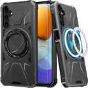 for Samsung Galaxy A15 Case with Screen Protector - Enhanced Magnetic Kickstand - Car Mount Compatible, Military-Grade Shockproof Phone Case for Men, Women, and Girls - Grey