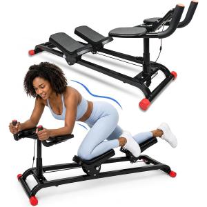 Spine Twist Stretcher, Crawling Workout Machine - Full Body Low-Impact Cardio Machine with Adjustable Hand Grips for Home & Gym, Abdominal, Waist and Core Training, Up to 330lb Capacity