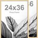 FrameWorks 24”x36” Wooden Poster Frame, Classic Natural Oak Matte Edged Frames w/Shatterproof Acrylic Glass, Photos, Posters, Prints, Wall Decor – Home, Office, Gallery Display - Natural Oak - 2 Pack