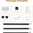 MERJULAN Black Curtain Rods for Windows 120 to 170 - Heavy Duty Drapery Rods with Adjustable Rods and Ball Finials - Ideal Room Divider and Outdoor Rod,32"-168"