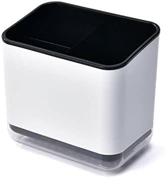 Utensil Holder Cutlery Drainer Sink Caddy, Chopsticks Holder Spoon Chopsticks Fork Drain Rack Basket Storage Holder Organizer Compartment Box (Black)