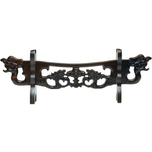Handicraftviet Decorative Wooden Sword Display Stand, Dragon Head Design, Asian Style Carved Tea Light Holder (1 slot)