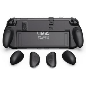 by Skull & Co. NeoGrip: an Ergonomic Grip Hard Shell with Replaceable Grips [to fit All Hands Sizes] for Nintendo Switch 2 - Black
