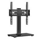 Universal 26-80" Tabletop TV Stand, 88 lb Steel & 8 mm Glass Base, 6-Level Height Snap, 10-Min No-Drill Install, VESA 100100-400400 mm