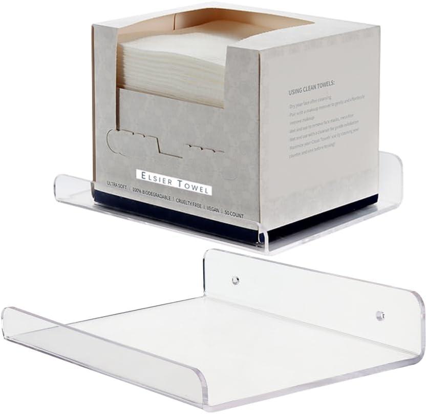 Acrylic Floating Shelves for Wall, 5.9-Inch Deep Clear Acrylic Shelf, Wall-Mounted Display & Organizer for Bathroom, Kitchen, Office