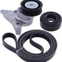 MOTOKU Drive Belt Tensioner and Serpentine Belt Idler Pulley kit for Chevy Avalanche Suburban Express Silverado 1500 2500 3500 Tahoe Trailblazer GMC Sierra Savana Envoy Yukon Escalade 4.8 5.3 6.0 V8