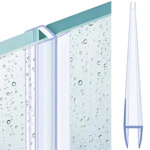 Frienda 2 Pcs Shower Door Side Seal 3/8" x 93'' Clear PVC Glass Shower Door Frameless Seal Strip for Replacement Stopping Leaks and Creating Water Barrier